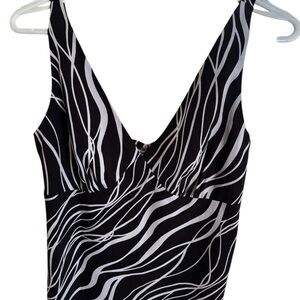 Cato Black and White Striped Top